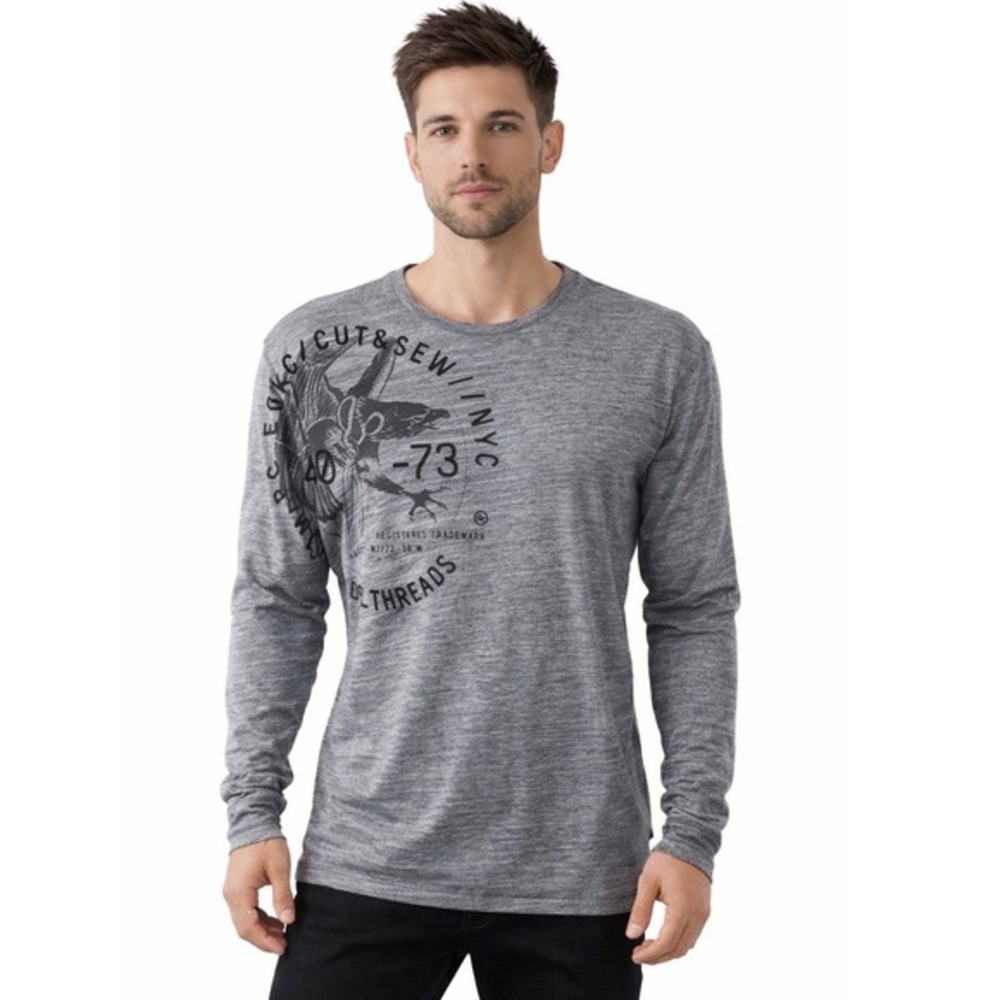 Marc Ecko Cut & Sew Gray Graphic Long Sleeve T-Shirt‎ Deadthreads NYC XL 77-27